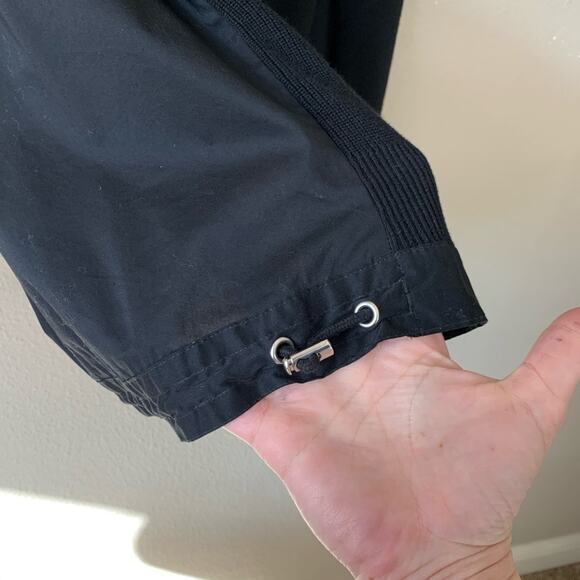 CABI Black Cardigan Sweater Button Down Windbreaker Back Cinch Waist Womens Sml - Picture 3 of 7